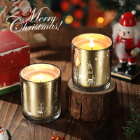 Maßgefertigtes Private Label Luxus Handgemachtes Glas-Aromatherapie-Kerzenset mit Ausgehöhlten Gefäßen als Weihnachtsgeschenk