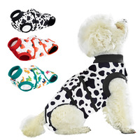 Combinaison de récupération post-opératoire pour chien, imprimée, avec fermeture auto-agrippante sur le ventre, ouverture pour la queue, anti-léchage, respirante, collier de protection, OEM