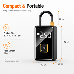 Inflador de Neumáticos Inalámbrico de 150 PSI, Compresor de Aire Portátil de 22L/Min con Manómetro Digital, Luz LED SOS, USB-C para Auto y Bicicleta - Product Image 6