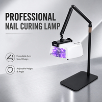 Pengering Kuku Gel UV Kelas Salon, Dudukan Lipat, Lampu Pedikur Bebas Genggam, Sensor Otomatis