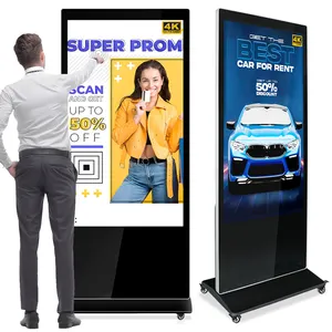Pemutar iklan Digital Android kualitas baik, layar LCD sentuh jari 43 inci warna putih interaktif TV 500 nits