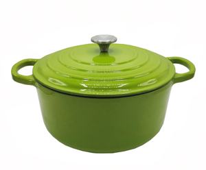 <span class=keywords><strong>Cocotte</strong></span> en <span class=keywords><strong>fonte</strong></span> émaillée populaire de couleur vert frais, avec couvercle, 25 cm, 4,2 L, pour cuisinières électriques, à gaz et à induction - Product Image 2