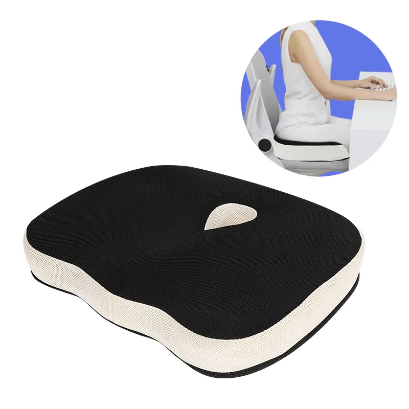 環境にやさしい低反発シートチェアクッションサポートパッド尾骨坐骨神経痛腰痛緩和3Dメッシュ通気性低反発クッション