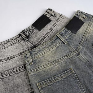 <span class=keywords><strong>Jeans</strong></span> larghi a gamba larga da uomo stile americano piega retrò finta tasca insieme più bottoni <span class=keywords><strong>Jeans</strong></span> da <span class=keywords><strong>donna</strong></span> larghi - Product Image 5