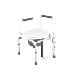 Chaise de toilette pour personnes âgées et handicapées avec réglage en hauteur et fonctions antidérapantes, cadre en fer peint blanc, chaise d'hôpital - Product Image 1