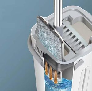 Lau và xô với Bộ vắt, tay miễn phí sàn phẳng lau và xô, 2 miếng đệm sợi nhỏ có thể giặt được bao gồm, sử dụng ướt và khô - Product Image 5