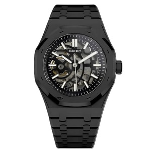 Montre de luxe avec mouvement NH70, boîtier en acier inoxydable de 41 mm, cadran ajouré résistant à l'eau - Product Image 1