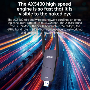 Plery U168 5400Mbps USB <span class=keywords><strong>Wifi</strong></span> Adapter cho máy tính để bàn <span class=keywords><strong>PC</strong></span>,Dual 5dBi ăng ten, Hỗ trợ 2.4 gam và 5 gam <span class=keywords><strong>Wifi</strong></span> Dongle - Product Image 4