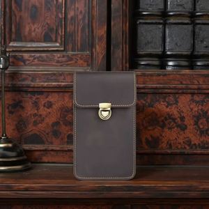Cowhide Leather Phone Wallet Waist Bag Men's Belt Bank Holder Modern Groom Man Father's Welcome Gift EDC Tools Bag - Product Image 2