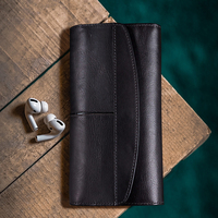 Dompet Pendek Mewah Kulit Asli Gaya Baru Antik Dompet Kartu Bisnis Pria