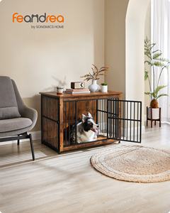 Feandrea köpek sandık mobilya ağır köpek kafesi çift kapılar pet ev köpek kulübesi çıkarılabilir tepsi ile - Product Image 2
