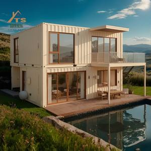 عبوة مسطحة فاخرة مكونة من 5 غرف نوم و 3 حمامات أو منزل حاوية 3 في 1 بطبقتين للفنادق والفيلات والمكاتب - Product Image 1