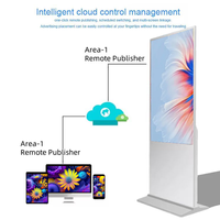 Pantalla Digital Interactiva con Soporte de Piso para Interiores, LCD 4K de 43 y 65 Pulgadas, Tótem Publicitario con Infrarrojos para Tiendas