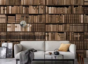 Nordic Style wasserdichte Bibliothek Bücherregal Tapete für Wohnkultur Modernes Design für Museums studie Krankenhaus Hintergrund dekoration - Product Image 3