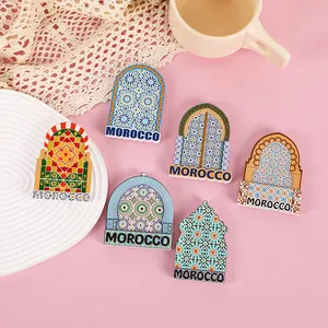 Kunden spezifische Marokko Kühlschrank magnete Tourist Souvenir 3D Islamic Resin Kühlschrank magnete