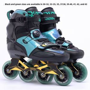 Patins à roulettes en fibre de carbone et cuir de vachette, divers styles, pour enfants et adultes, avec roues en rangée unique, stock épuisé, traitement des surtailles - Product Image 2