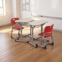 Mobilier scolaire comprenant des bureaux et des chaises modulaires pour étudiants avec hauteur réglable