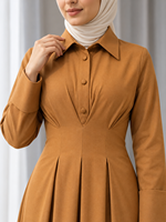 EVE015 Robe longue plissée en tissu d'hiver de haute qualité, vêtements musulmans islamiques haut de gamme, hijabs, style décontracté, quotidien