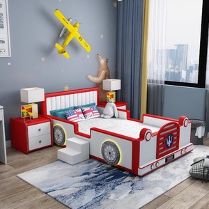 <span class=keywords><strong>Lit</strong></span> simple en bois confortable <span class=keywords><strong>pour</strong></span> garçon Meubles de chambre à coucher sur le thème de la <span class=keywords><strong>voiture</strong></span> durables <span class=keywords><strong>pour</strong></span> salle à manger Salon Hôtel Villa Appartement Entrepôt - Product Image 3