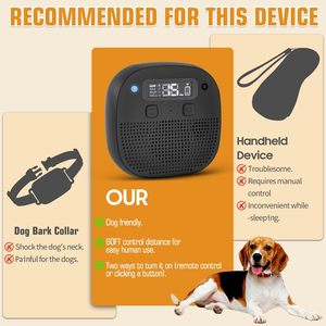 Tetra Dog Bark Deterrent Device Ultrasonic Rechargeable With <b>Remote</b> <b>Control</b> For Indoor Outdoor Use - Product Image 6