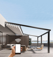 Pergola de terrasse extérieure escamotable en aluminium Ombrage de patio Garage électrique jardin restaurant Pergola de balcon ouverte et fermée