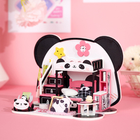 IIECREATE Fashion Soft Little Bu Wholesale Light High Quality 3D DIY Eco-friendly 1:24 Scale Wooden Doll House