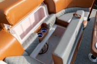 Bateau ponton de luxe en fibre de verre, barge de fête sportive et économique, mini-moteur hors-bord, bateau ponton de pêche et de divertissement