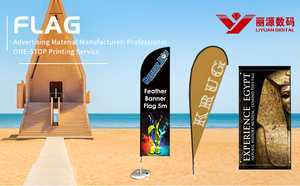 Nhà máy tùy chỉnh hình chữ nhật bãi biển Cờ biểu ngữ quảng cáo hiển thị với vật liệu polyester không thấm nước - Product Image 6