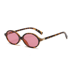 Jang <span class=keywords><strong>Wonyoung</strong></span> Gafas de Sol Estilo Retro Coreano Logotipo Personalizado Alta Moda Pequeño Marco Oval Liso Anti-Lentes de Cristal Azul PC - Product Image 1