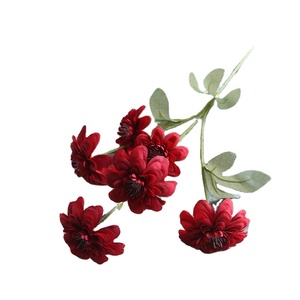 6 Cabezas <span class=keywords><strong>de</strong></span> Dalias Artificiales para Boda, Centro <span class=keywords><strong>de</strong></span> Mesa, Decoraciones <span class=keywords><strong>de</strong></span> Mesa, Mezcla Otoñal, Dalia Roja - Product Image 1