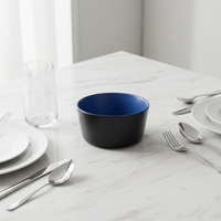 Service de table en céramique bleue de luxe classique, assiettes, bols, tasses à thé, résistant à la chaleur, compatible four, micro-ondes et lave-vaisselle