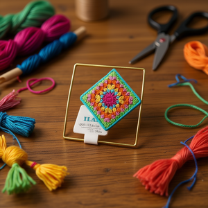 Anneau métallique carré ILAN 30 cm renforcé pour la fabrication de pompons - Product Image 2