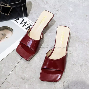 Sandalias de Tacón Medio Nuevas de Verano 35-40 para Mujer, con Punta Cuadrada Abierta, Tacones Altos, Tipo Zapatilla - Product Image 6