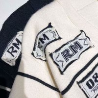 Cárdigan de Cachemira para mujer, suéter de punto de manga larga con cuello en V de Color sólido con bolsillo y patrón de letras, stock de moda disponible