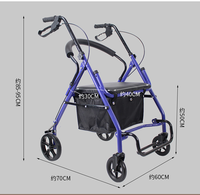 Dispositif d'aide à la marche en acier pliant Équipement de rééducation de marcheur droit pour les patients handicapés âgés Rollator