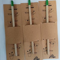 Crayon éducatif créatif de germination de graines de Capsule de bois brun biodégradable pour l'école primaire utilisation logo personnalisé en gros