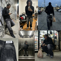 Jeans personnalisés effet vieilli, gamme multi-motifs, broderie araignée, pantalons en denim de haute qualité, personnalisation en gros acceptée