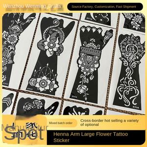 Pegatina de Tatuaje de Diseño Geométrico Personalizable Hana, Logotipo Personalizado, Plantilla Pintada a Mano para Halloween, Semipermanente, para Festivales de Música - Product Image 2