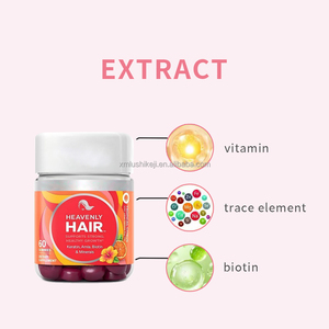 Bonbons gélifiés capillaires Heavenly Hair, 60 unités - Kératine, <span class=keywords><strong>Amla</strong></span>, Biotine et Vitamine C pour une croissance capillaire forte et saine - Product Image 2