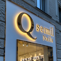 Enseigne CARREY Lettres de canal rétro-éclairées à LED 3D Enseignes en laiton logo mural lumineux Enseigne commerciale personnalisée pour l'extérieur Logo commercial