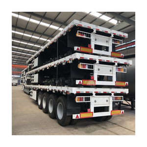 Semirremolque <span class=keywords><strong>de</strong></span> Plataforma Plana <span class=keywords><strong>de</strong></span> 3 y 4 Ejes, 40T 60T, Semirremolque <span class=keywords><strong>Portacontenedores</strong></span> <span class=keywords><strong>de</strong></span> 28 Toneladas, Remolque <span class=keywords><strong>de</strong></span> Camión Usado para África - Product Image 1