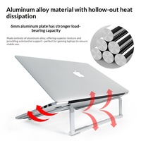 Alüminyum Alaşımlı Dizüstü Bilgisayar Standı Katlanabilir Taşınabilir Dizüstü Bilgisayar Tutucu Ergonomik Masaüstü Soğutma Rafı 26x7.5x0.65cm Fabrika Toptan Satış