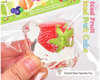 Jouet anti-stress réaliste en forme de glaçons de fruits, en silicone transparent, pour enfants unisexes de 5 à 7 ans