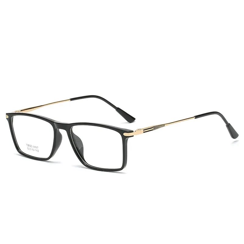 Moda kadın gözlük çerçeve şeffaf Metal kare gözlük gözlük çerçeveleri erkekler için TR90 gözlük çerçeveleri gözlük Unisex