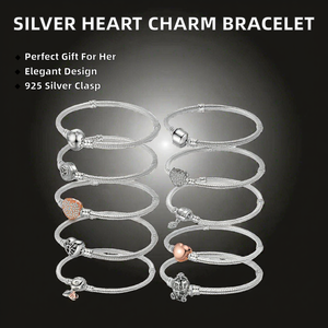 <span class=keywords><strong>Bracciale</strong></span> Charm in Argento Sterling 925 per <span class=keywords><strong>Donna</strong></span> Design Originale con Cuore in Zircone e Catena a <span class=keywords><strong>Serpente</strong></span> Adatto per Feste Idea Regalo per Bambini - Product Image 2