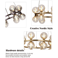 Lustre LED de luxe moderne et minimaliste, design italien créatif, en fer et verre noir et or, forme haricot magique, grand modèle pour salon, vente en gros