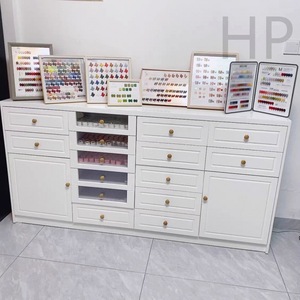 Gabinete de exhibición de salón de uñas nórdico blanco 90, esmalte de uñas, pegamento, armario, cajón de almacenamiento de suelo - Product Image 3