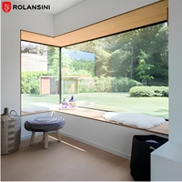 Fenêtre panoramique triple vitrage fixe horizontale insonorisée et isolante en verre isolant avec cadre en alliage d'aluminium Rolansini