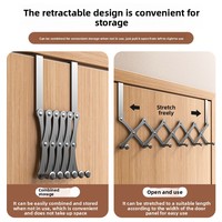 Porte-manteau mural sans perçage en acier au carbone, extensible et pliable, pour chambre et salle de bain