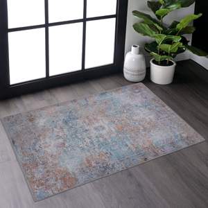 DB 2x3 Low-Pile Non-Slip Non-Shedding Foldable Area <b>Rugs</b> Machine Washable Kid & Pet Friendly <b>Boho</b> Style for Living Hallway - Product Image 1